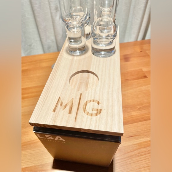 LSA International Vodka Serving Set Service for 4 2 oz Shot Glasses Board Poland - Picture 5 of 16